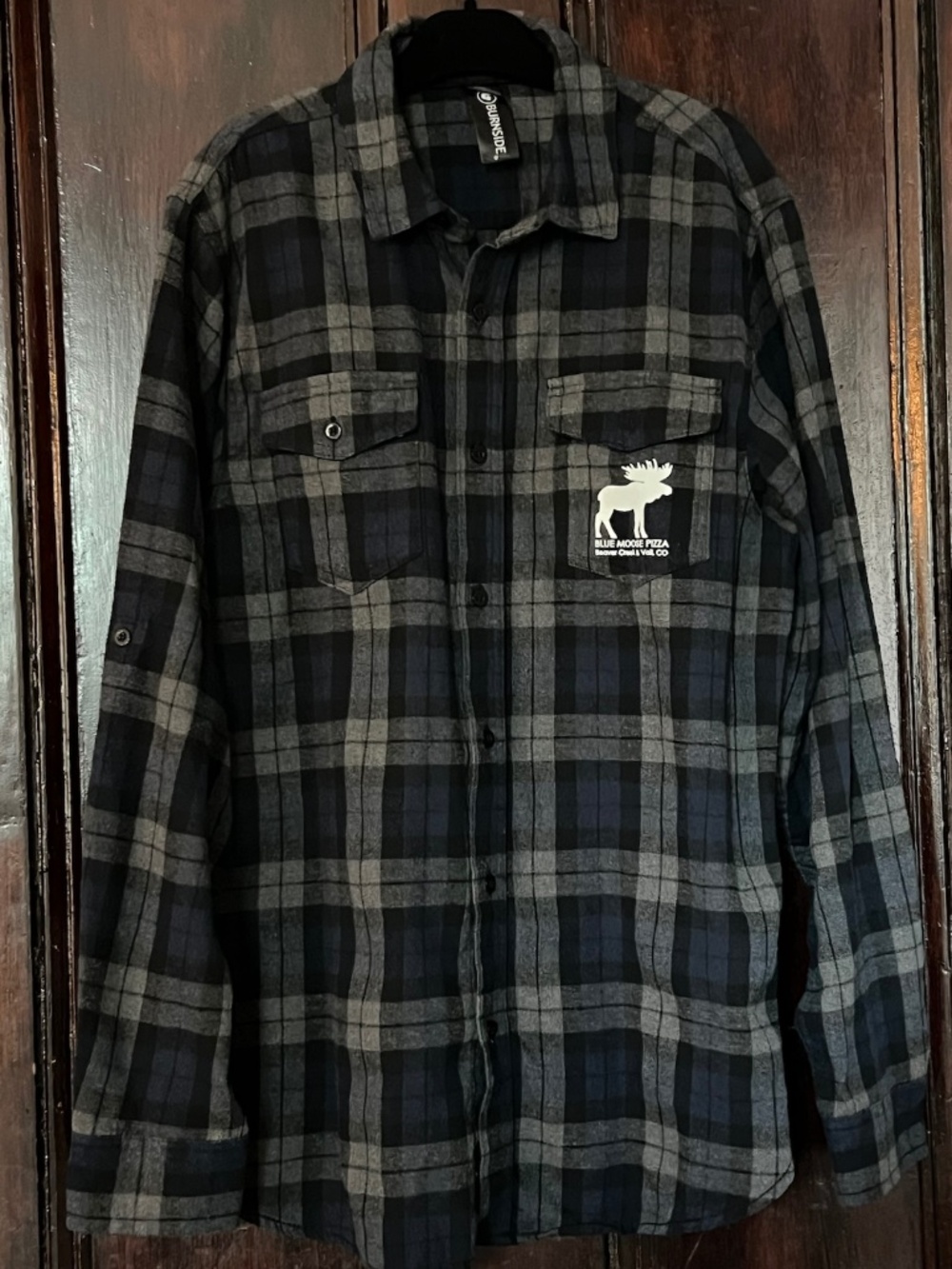 Vintage Men's Size Medium Plaid Flannel Button Down with Moose